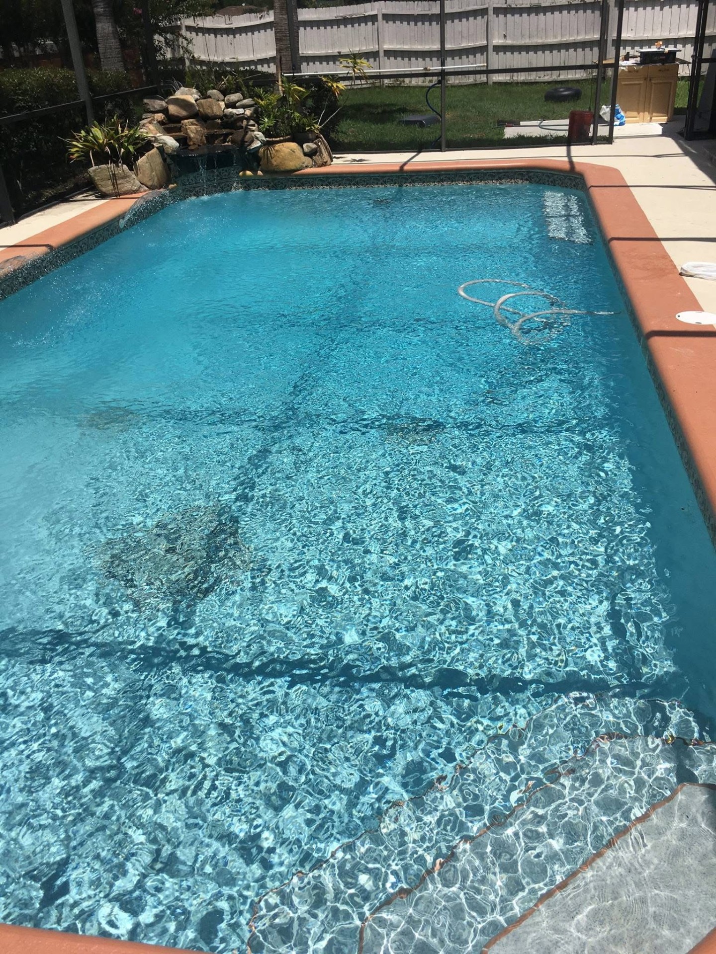 Real Sunny Clean Pool customer pool — crystal clear after weekly service in Orlando